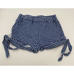Minnow‎ Toddler Girls Cotton Blend Side Tie Shorts Navy White Check 2T